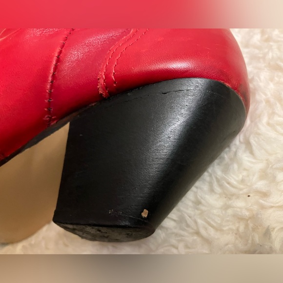 Women’s Cowgirl Red Silver Trim Western Slouch Ankle Size 7 - Picture 8 of 14